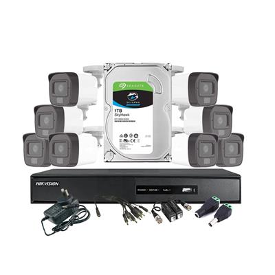 COMBO HIKVISION DVR 8 CANALES + 8 CAMARAS BULLET + ACCESORIOS