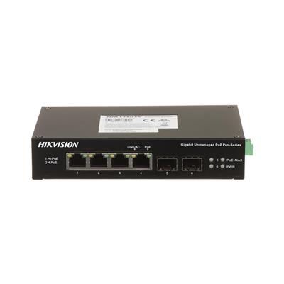 SWITCH HIKVISION GIGABIT 4 POE + 2 UPLINK SFP (DS-3T0506HP-E/HS)