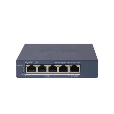 SWITCH HIKVISION SMART 4 PUERTOS GIGABIT POE + 1 RJ45 (DS-3E1505P-EI/M)