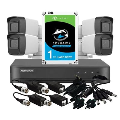 (COMBO 2) HIKVISION DVR 4 CANALES + 4 CAMARAS BULL