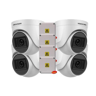 (COMBO 10) HIKVISION 4 CAMARAS TURRET + 4 CAJAS ESTANCO 90X90X55